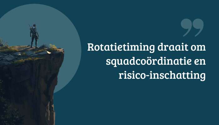 Quote-banner voor PUBG: Battlegrounds met de tekst over rotatietiming, squadcoördinatie en risico-inschatting