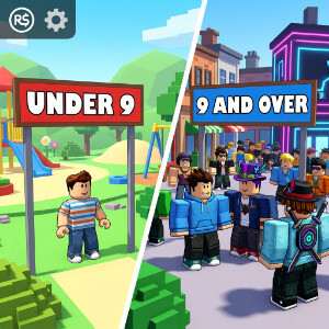 Roblox featured thumbnail met blocky Roblox-avatar en kids-thema rond de platformsplitsing