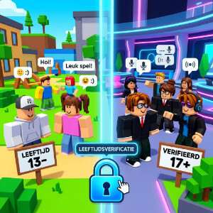 Roblox featured thumbnail met personage en pad, passend bij leeftijdsverificatie en zones op het platform