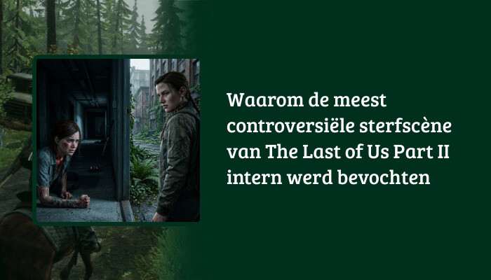 H1-banner met titeloverlay over The Last of Us Part II en een dramatisch beeld uit de game