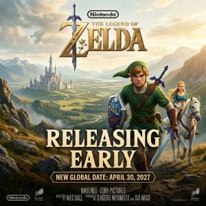 Featured thumbnail voor The Legend of Zelda over de Zelda-film die eerder uitkomt, met Link in een fantasy scene