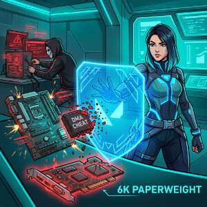 Featured thumbnail voor Valorant over Vanguard en de DMA-update, met een agent in rood-blauwe neonstijl