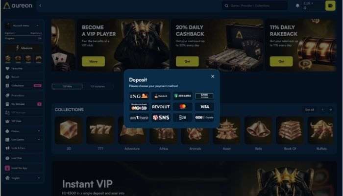 Aureonplay casino storting