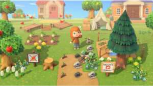 Animal Crossing: New Horizons thumbnail met eiland en slot-icoon, verwijzend naar een video over een geblokkeerd eiland