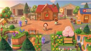 Featured thumbnail voor Animal Crossing: New Horizons op Switch met eilandscene in cartooneske stijl