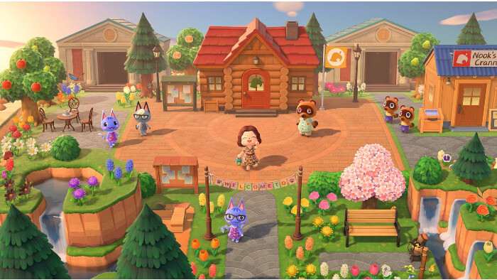 Featured thumbnail voor Animal Crossing: New Horizons op Switch met eilandscene in cartooneske stijl