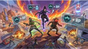 Apex Legends thumbnail met Ranked RP-systeem uitleg en een Legend op een rode achtergrond