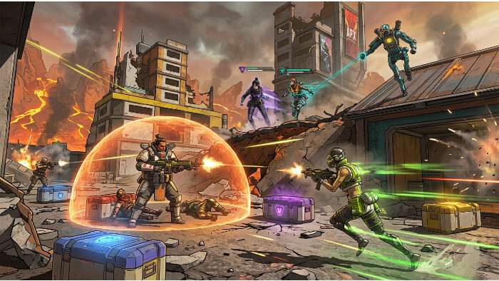 Apex Legends thumbnail met Legends in gevecht, passend bij het third-party loop onderwerp over fights crashen