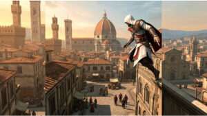 Uitgelichte thumbnail voor Assassin's Creed II op PlayStation met Ezio in renaissance-stijl