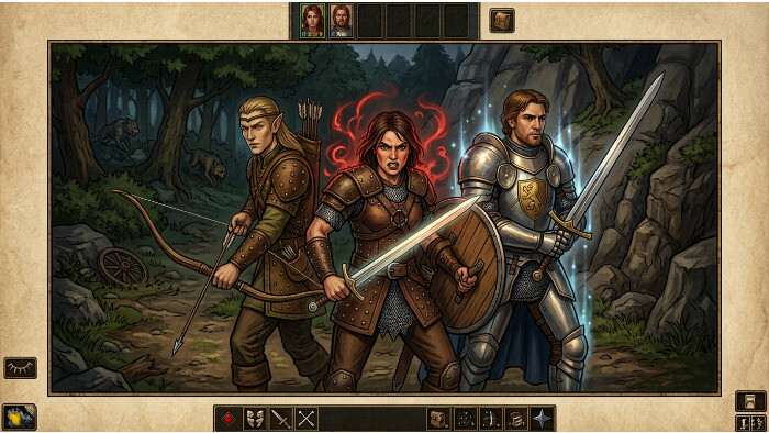 Baldur's Gate 1 uitgelichte thumbnail met fantasy avonturier, passend bij advies over beste class voor beginners
