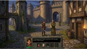 Baldur's Gate featured thumbnail met een avonturier bij de bibliotheek van Candlekeep als startpunt