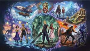 Featured thumbnail voor artikel over de beste Final Fantasy game, met Final Fantasy-achtige fantasy illustratie