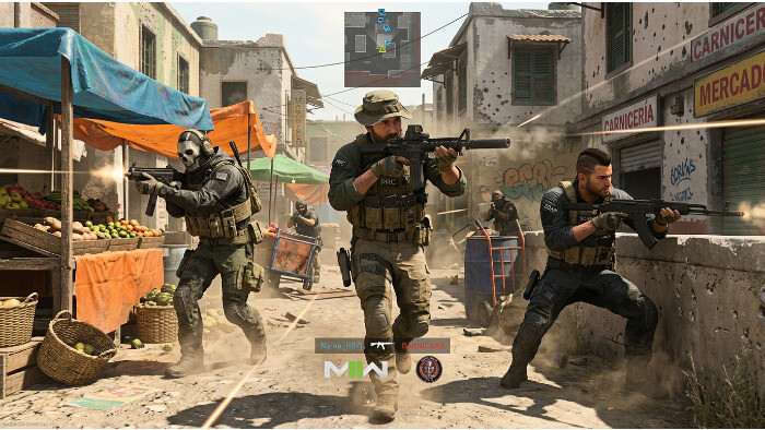 Featured thumbnail voor Call of Duty: Modern Warfare II met een gemaskerde soldaat en groene achtergrond