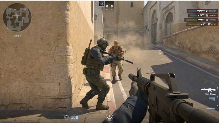 Counter-Strike 2 featured thumbnail over bewegings-inertie, met een CS2-soldaat die terugtrekt in een vuurgevecht
