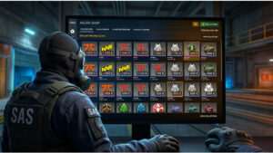 Counter-Strike 2 thumbnail met CS2 Major Shop en Cologne-stickers, met nadruk op explosief gestegen prijzen