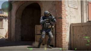 Counter-Strike 2 thumbnail met titel over jiggle peeks en timing die je gehoor misleiden