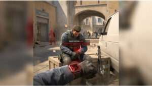 Vierkante thumbnail over Counter-Strike 2 met focus op het strafsysteem en de fragiele logica achter bans