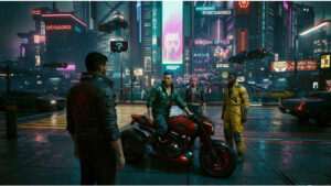 Vierkante thumbnail voor Cyberpunk 2077 over bugs die 17,9K views scoren op TikTok