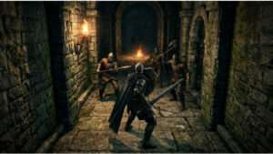 Dark Souls II featured thumbnail met een geharnaste krijger in duistere fantasiewereld voor het PS-artikel