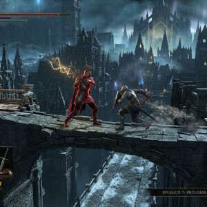 Dark Souls III featured thumbnail met een gewapende ridder, passend bij PvP-clips op social media