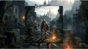 Vierkante Dark Souls thumbnail met een geharnaste ridder, passend bij een artikel over beter leren verliezen op PlayStation