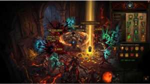 Diablo III featured thumbnail met demonische krijger en donkere fantasy-sfeer, passend bij de loot- en build-jacht op PC