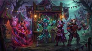 Dota 2 featured thumbnail voor The Dark Carnival-event met nieuwe persona's en cosmetica in donkere carnavalsstijl