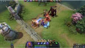 Dota 2 featured thumbnail met een paarse game-achtergrond en de titel over last hits en denies