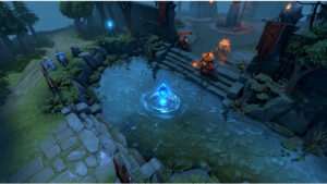 Dota 2 featured thumbnail met Water Runes en kaartachtergrond, passend bij een gids om runes veilig te pakken