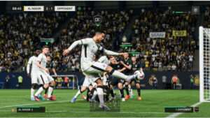 EA Sports FC 24 thumbnail met Cristiano Ronaldo die een bal trapt, verwijzend naar de TikTok-clip uit het artikel