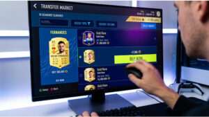 Uitgelichte thumbnail over EA SPORTS FC Ultimate Team transfermarkt snipen om snel coins te verdienen