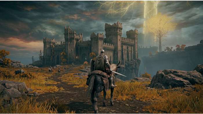 Elden Ring uitgelichte thumbnail met avonturier in de Lands Between voor een reisverslag op PC, PS en Xbox