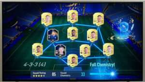 FIFA Ultimate Team thumbnail met FUT-kaartstijl en focus op chemistry om 3 op elke speler te halen