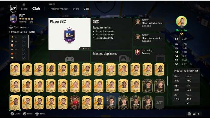 Featured thumbnail voor FIFA Ultimate Team met focus op SBC fodder beheren en clubkaarten organiseren