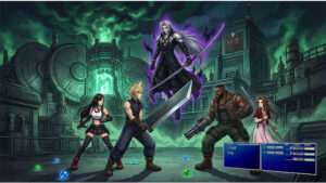 Final Fantasy VII featured thumbnail met Cloud Strife en het Midgar-silhouet voor een PS RPG-retroartikel
