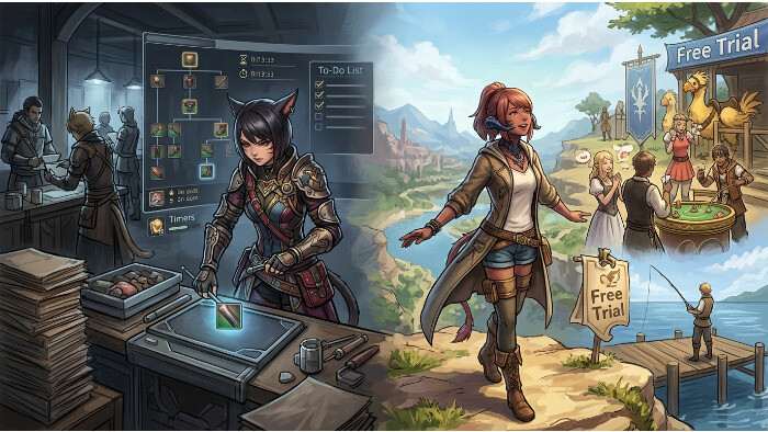 Final Fantasy XIV uitgelichte thumbnail over discussie of de game als tweede baan voelt