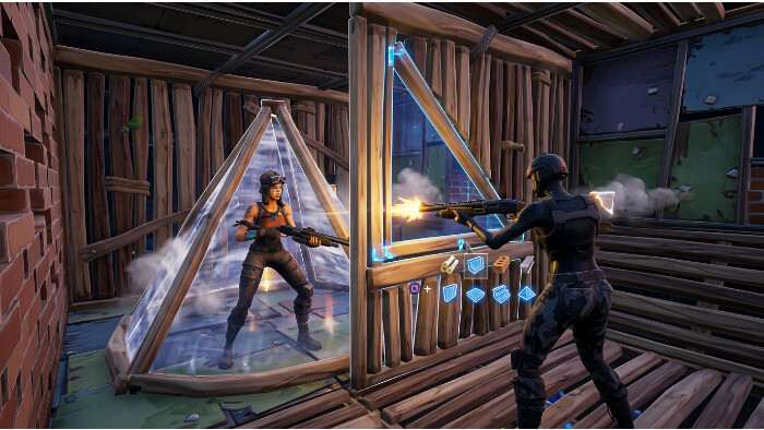 Fortnite featured thumbnail met Boxfight tactieken, met een speler die bouwt in een krappe box arena