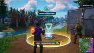 Fortnite thumbnail met personage en Sprites-thema bij Chapter 7 Season 3 extractiemechaniek