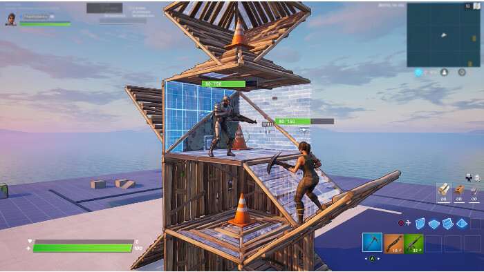 Fortnite Creative featured thumbnail over 1v1 buildfight regels met een gestileerde arena-achtergrond