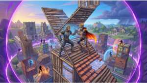 Fortnite FNCS featured thumbnail met FNCS-tekst en een EU kwalificatie schema voor data en starttijden