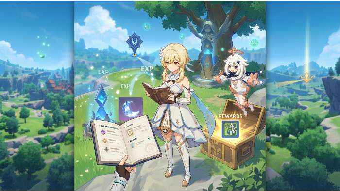 Genshin Impact featured thumbnail over Adventure Rank snel verhogen met kleurrijke game-achtergrond