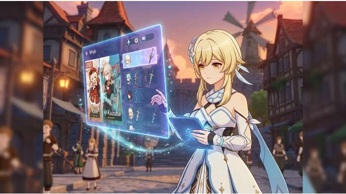 Genshin Impact featured thumbnail met kleurrijke personages en titel over banner-rotaties en het Wish-systeem