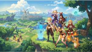 Genshin Impact featured thumbnail met anime personage en fantasiewereld, verwijzend naar de gratis open-wereld RPG