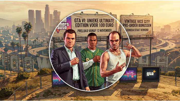 Uitgelichte thumbnail over Grand Theft Auto V met nieuws over Rockstars GTA 6 prijs, Ultimate Edition en preload