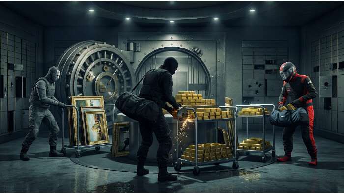 Uitgelichte thumbnail voor GTA Online met Diamond Casino Heist-thema en casinovisuals op de achtergrond