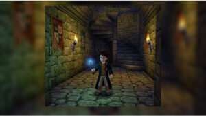 Uitgelichte thumbnail voor Harry Potter and the Sorcerer's Stone op PS1 met Harry voor Zweinstein