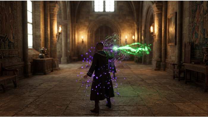 Hogwarts Legacy thumbnail met magische tovenaar en kasteelachtergrond voor een gids over talent builds