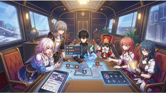 Honkai: Star Rail featured thumbnail voor beginnersgids met futuristische anime-personages op een ruimteachtige achtergrond