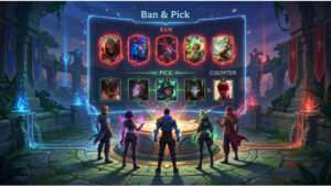 League of Legends thumbnail met draft prioriteiten voor pick en ban strategie in ranked