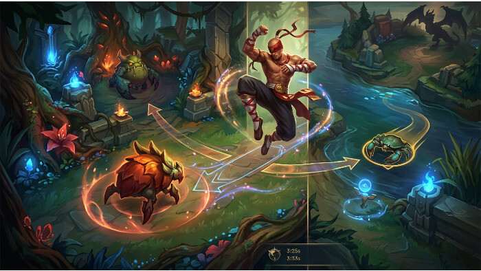 League of Legends featured thumbnail met jungle pad en route-indicatie voor optimale jungle pathing